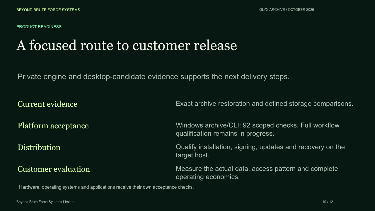 Slide 10: A focused route to customer release