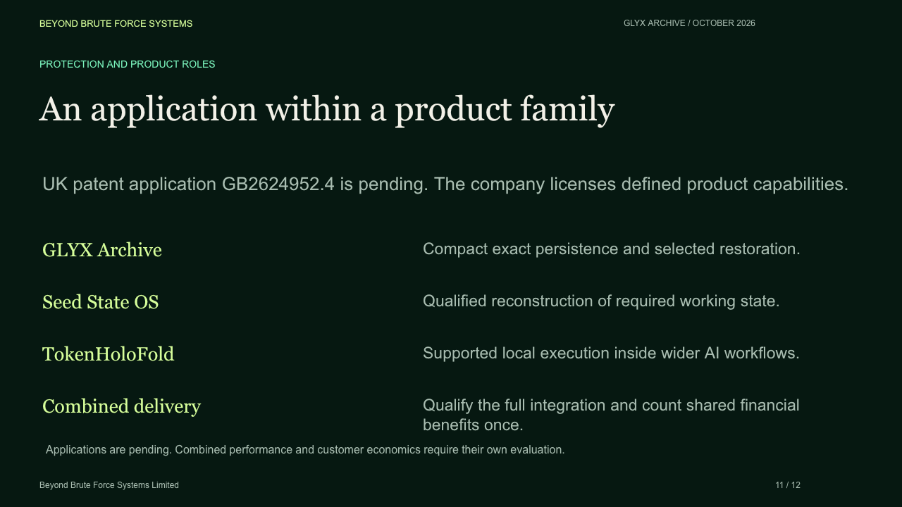 Slide 11: An application within a product family