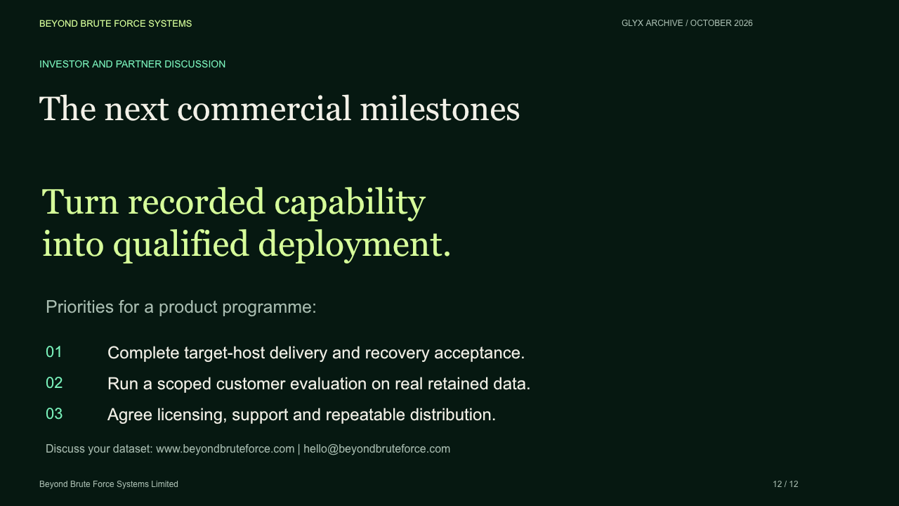 Slide 12: The next commercial milestones