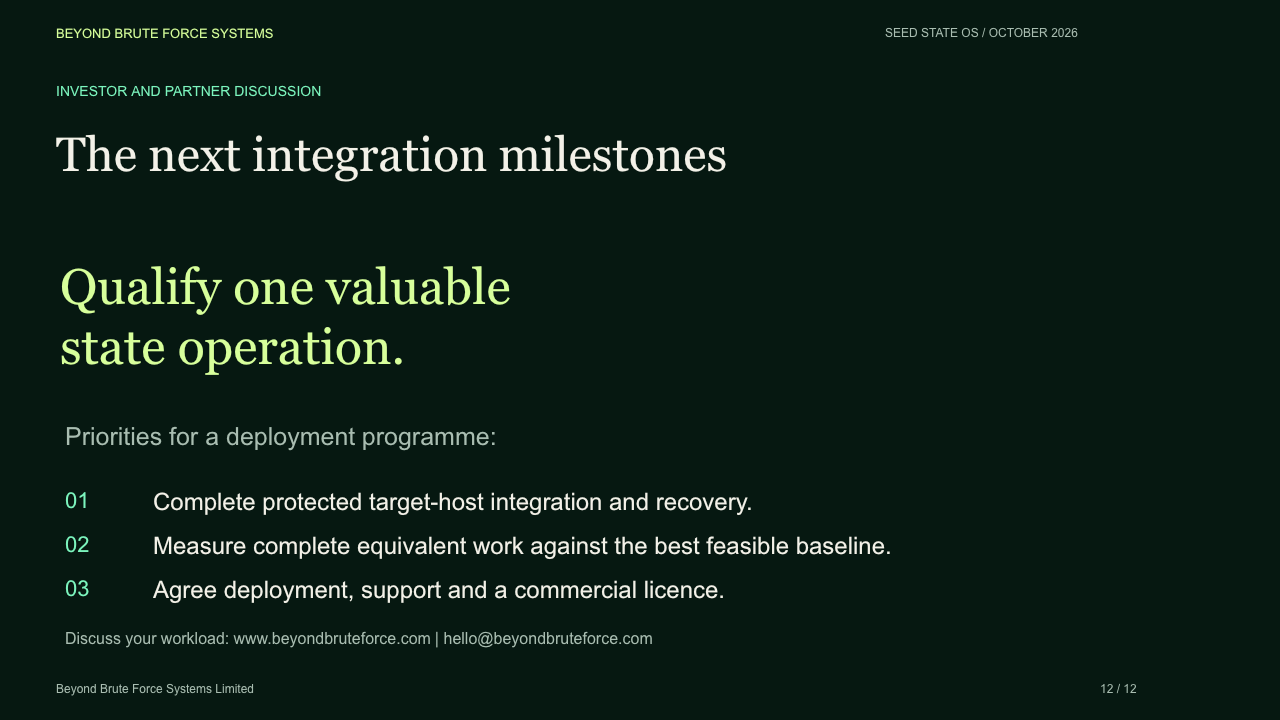 Slide 12: The next integration milestones