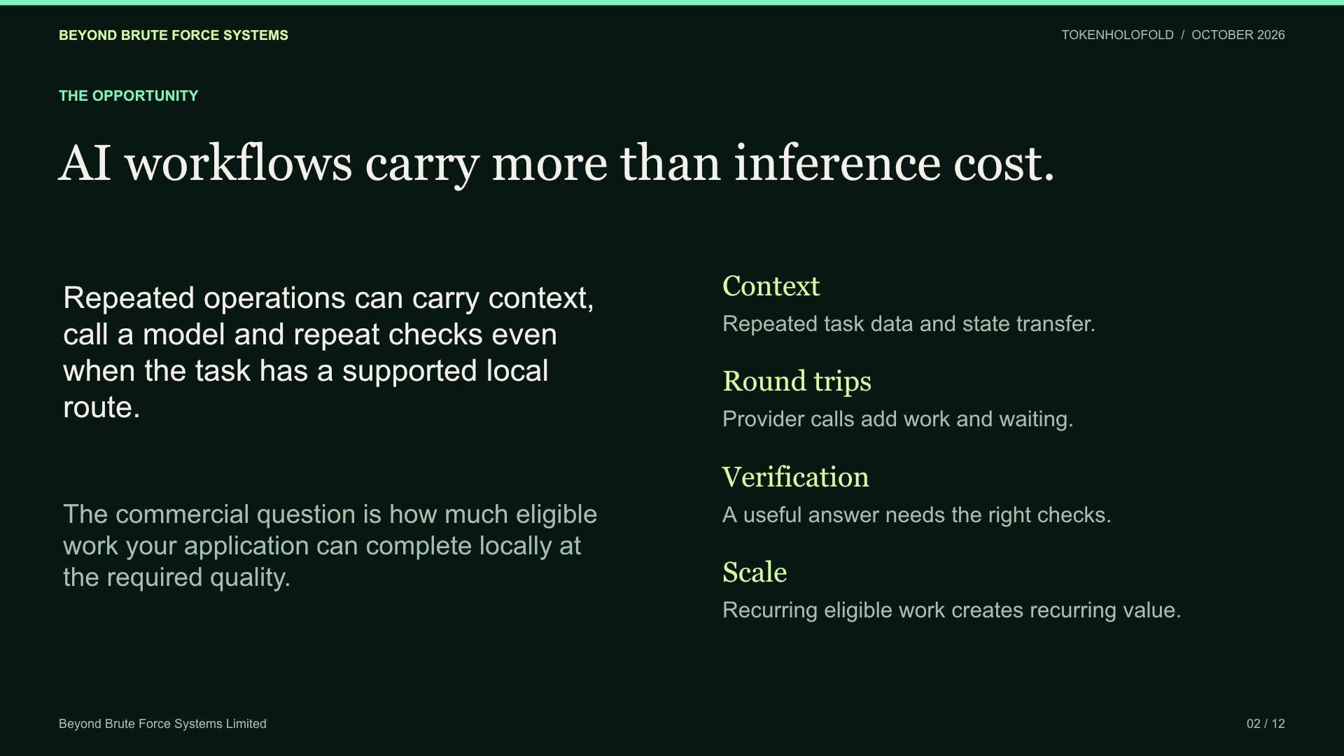 Slide 2: AI workflows carry more than inference cost.