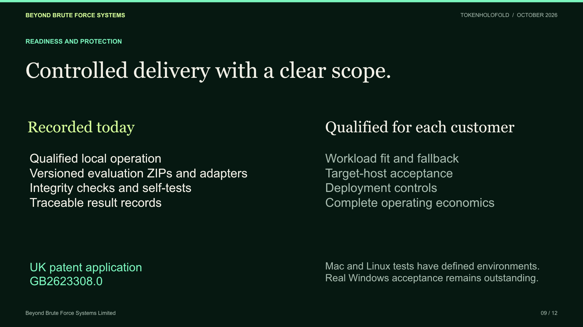 Slide 9: Controlled delivery with a clear scope.